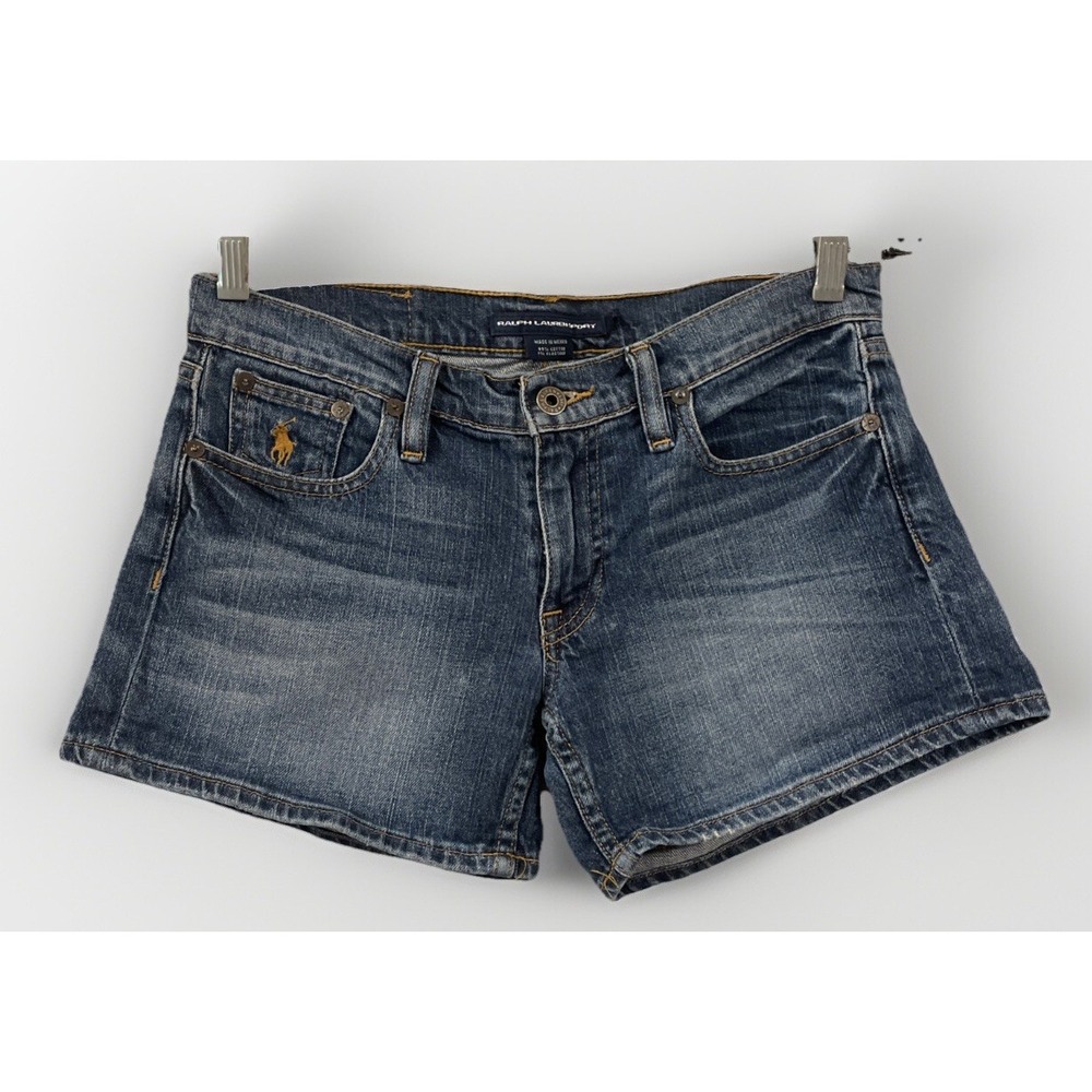 Ralph Lauren Sport Low Rise Denim Shorts Flat Front Women's Size 27x3.5 Retro